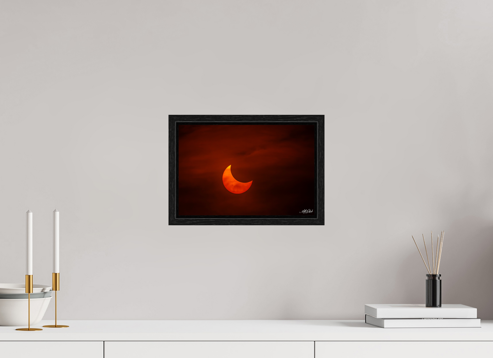 12 x 8″, Floater Frame Eclipse over Moses Lake