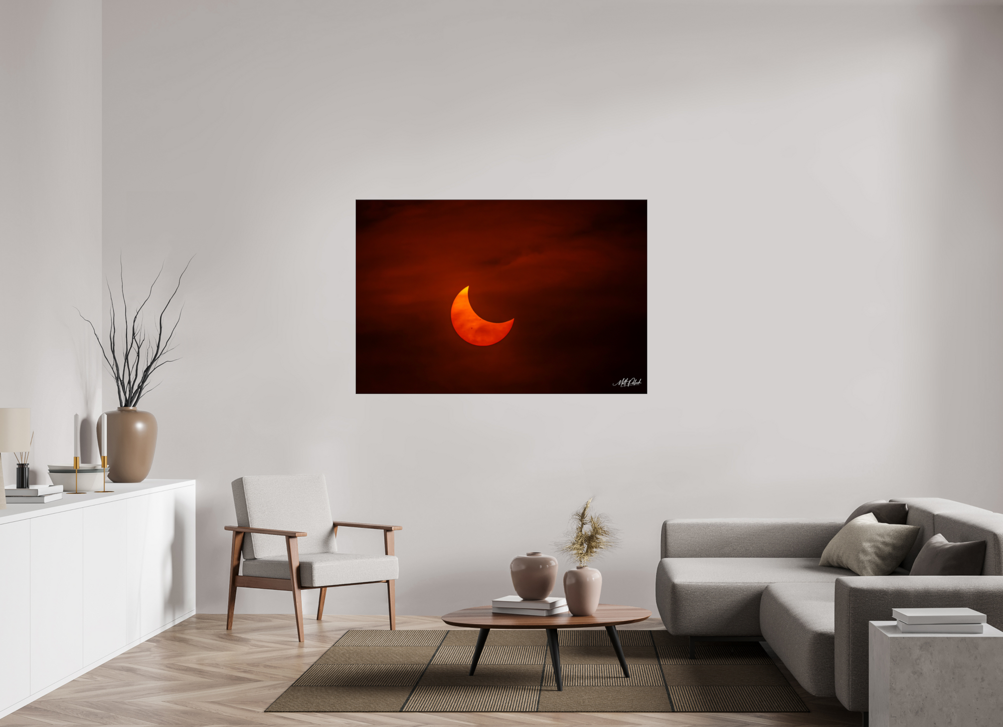 60 x 40″, Slimline Case Eclipse over Moses Lake