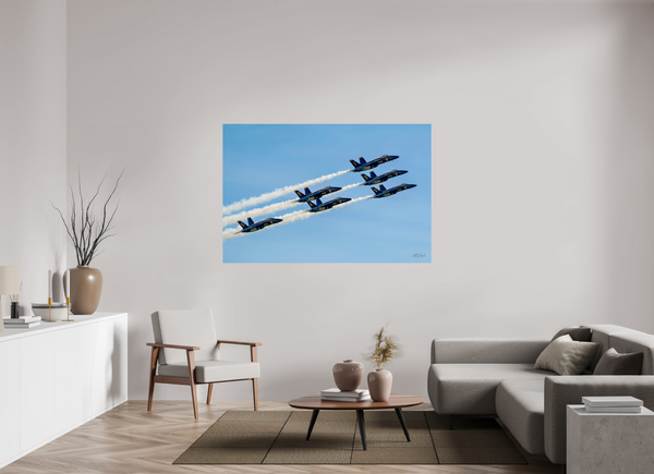 66 x 44″, Metal Blue Angels