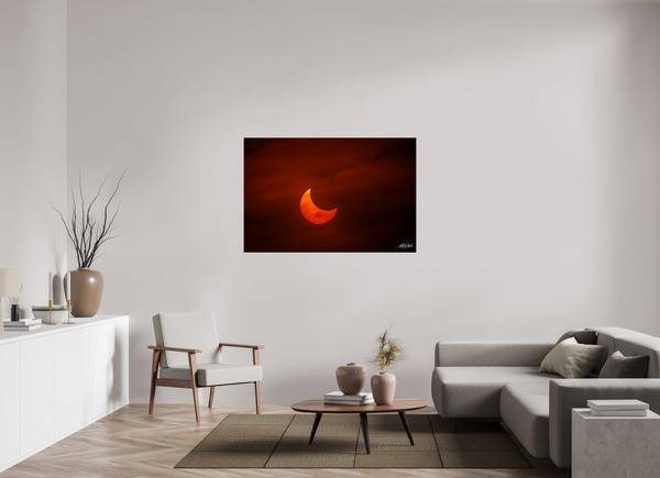 54 x 36″, Metal Eclipse over Moses Lake