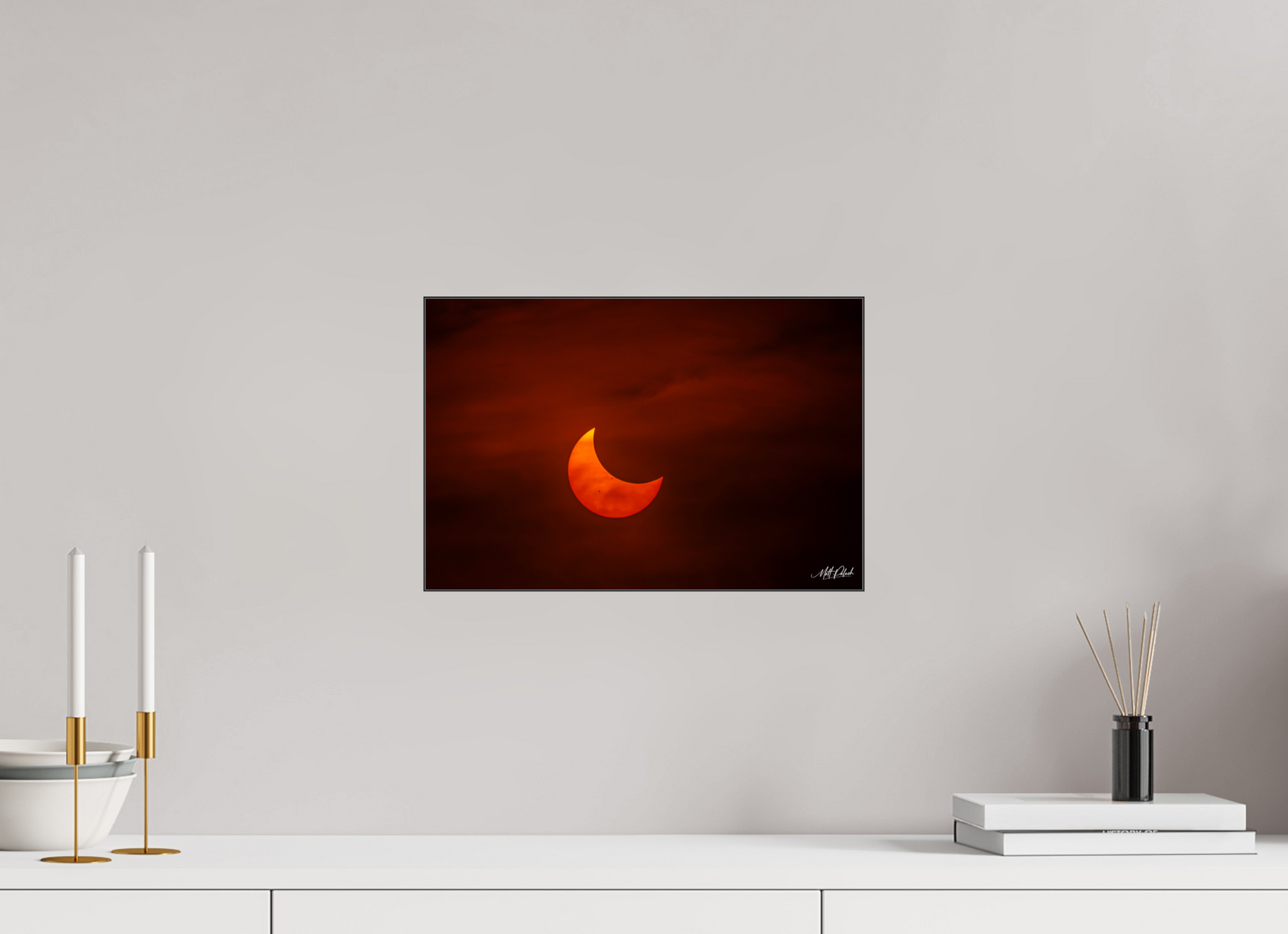 15 x 10″, Slimline Case Eclipse over Moses Lake