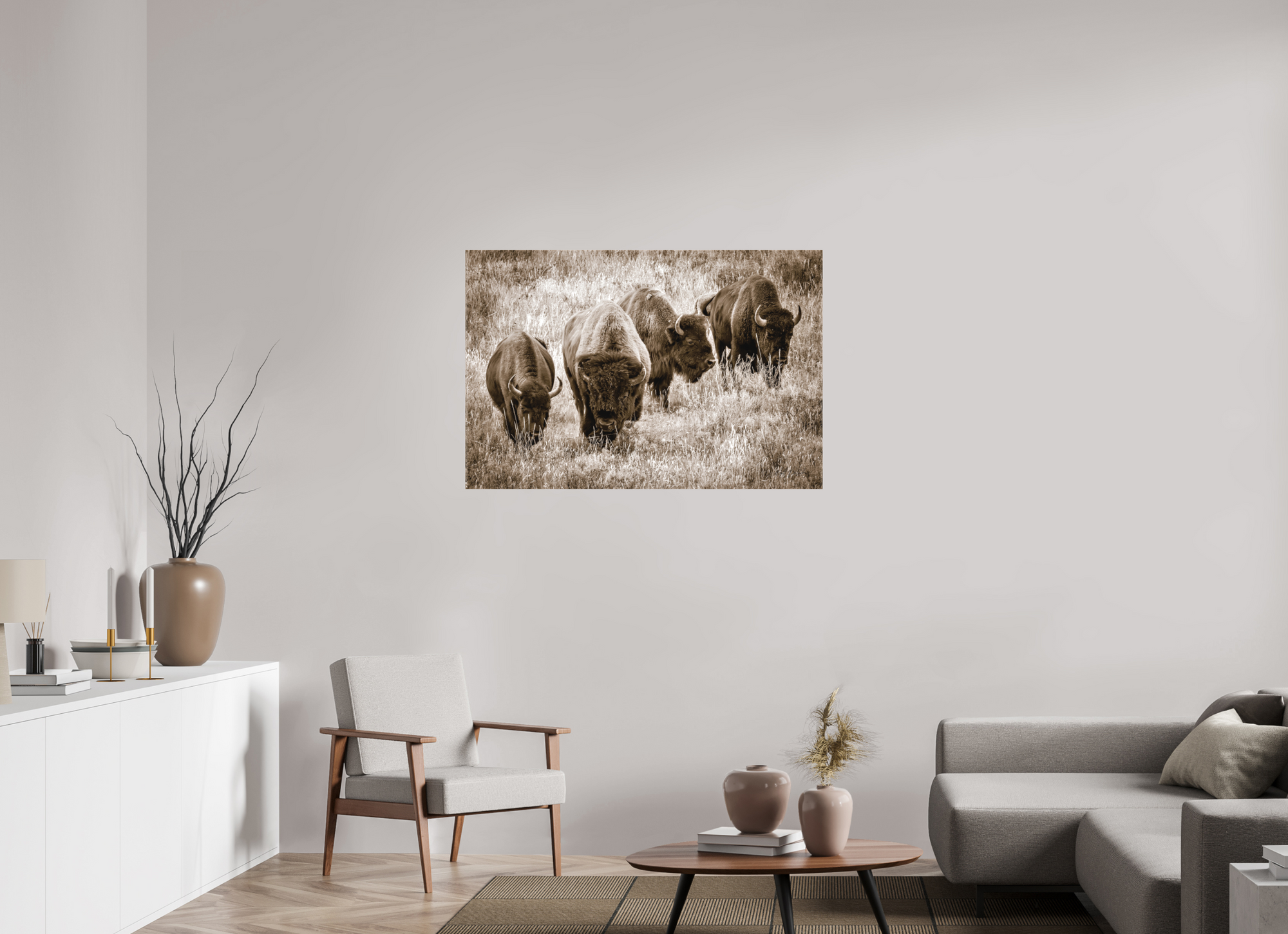 45 x 30″, Canvas Bison Harem