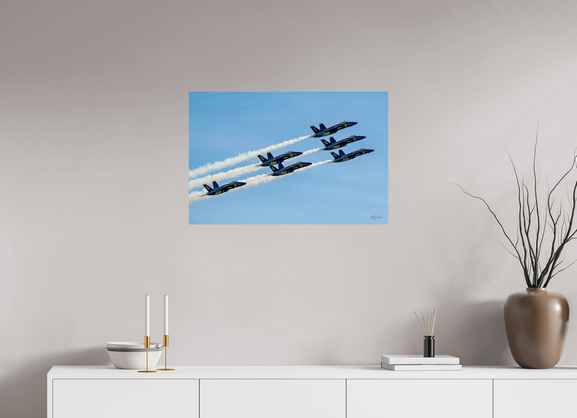 30 x 20″, Metal Blue Angels