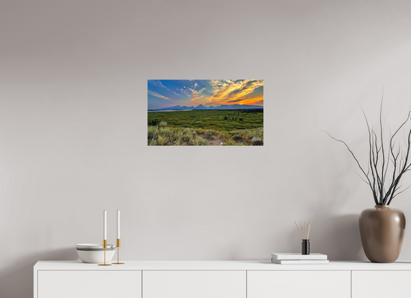 24 x 13.5″, Canvas Sunset on the Tetons