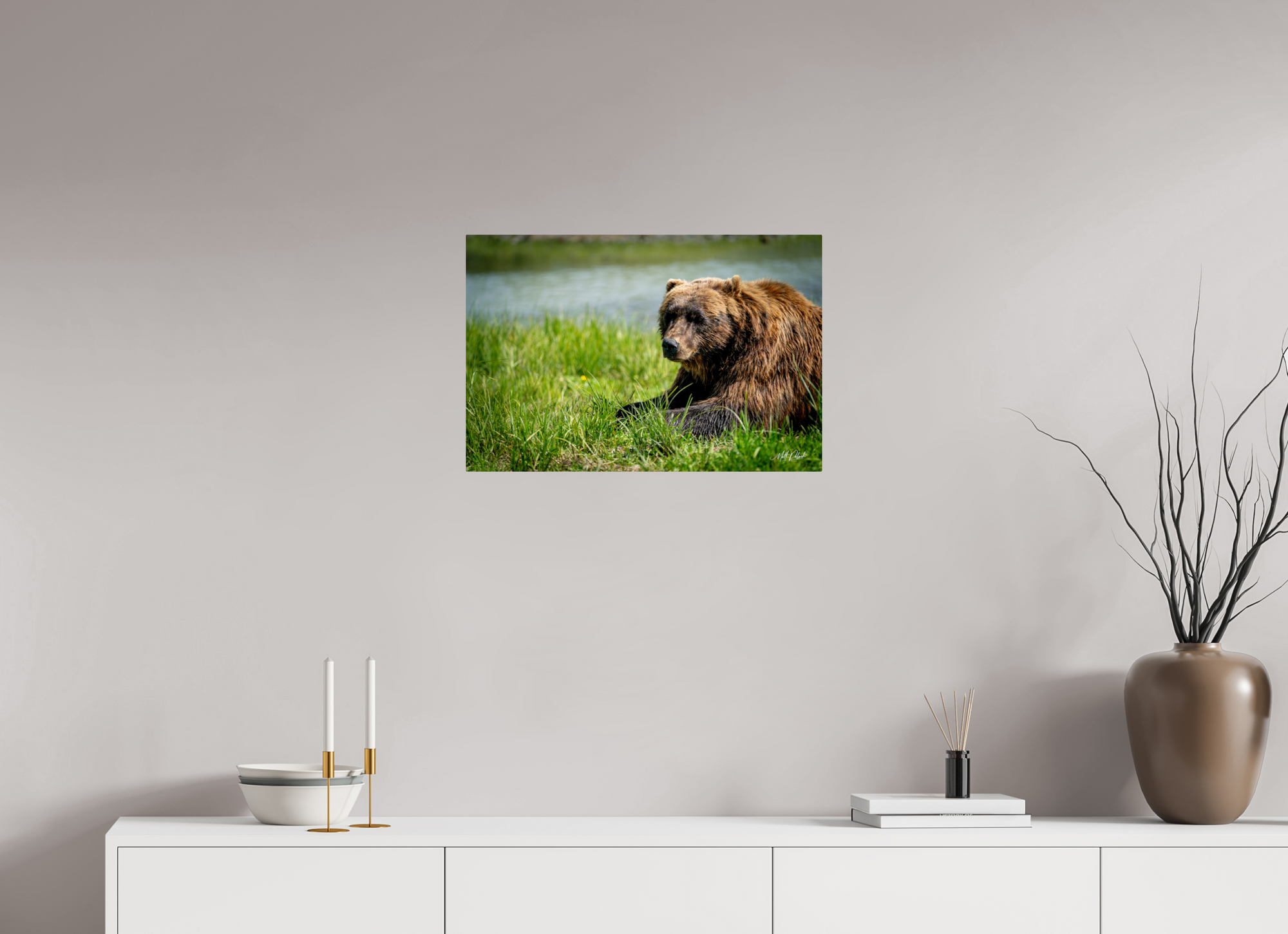 24 x 16″, Metal Brown Bear