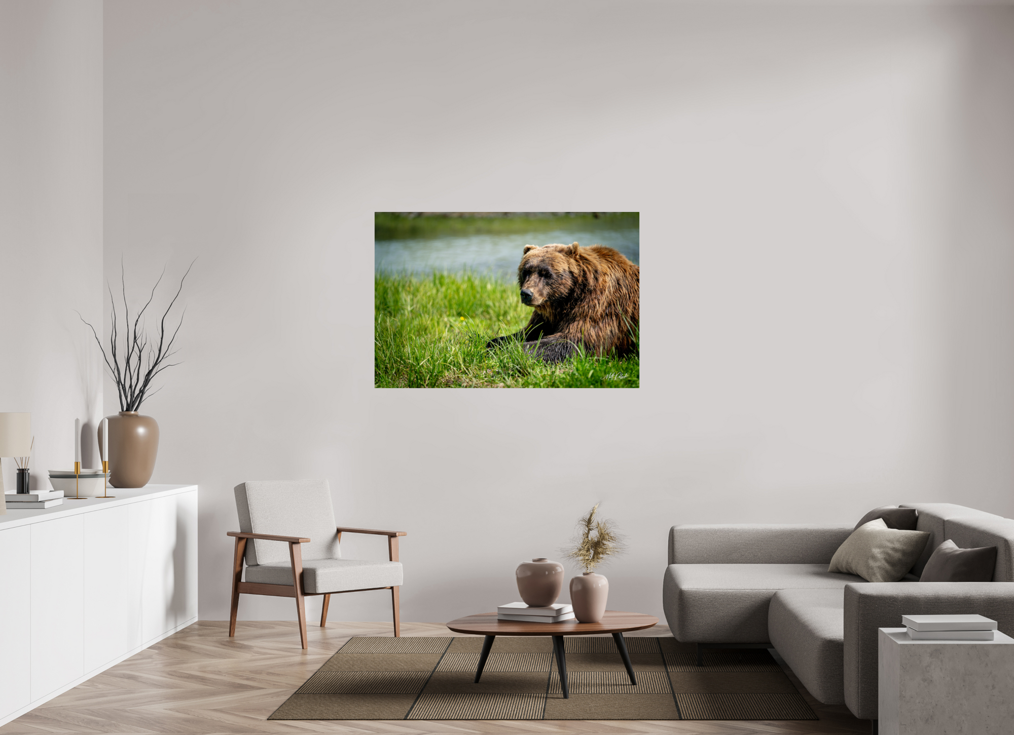 54 x 36″, Metal Brown Bear