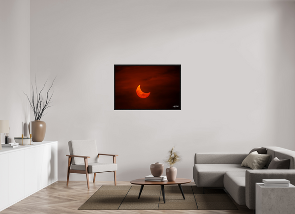 45 x 30″, Floater Frame Eclipse over Moses Lake