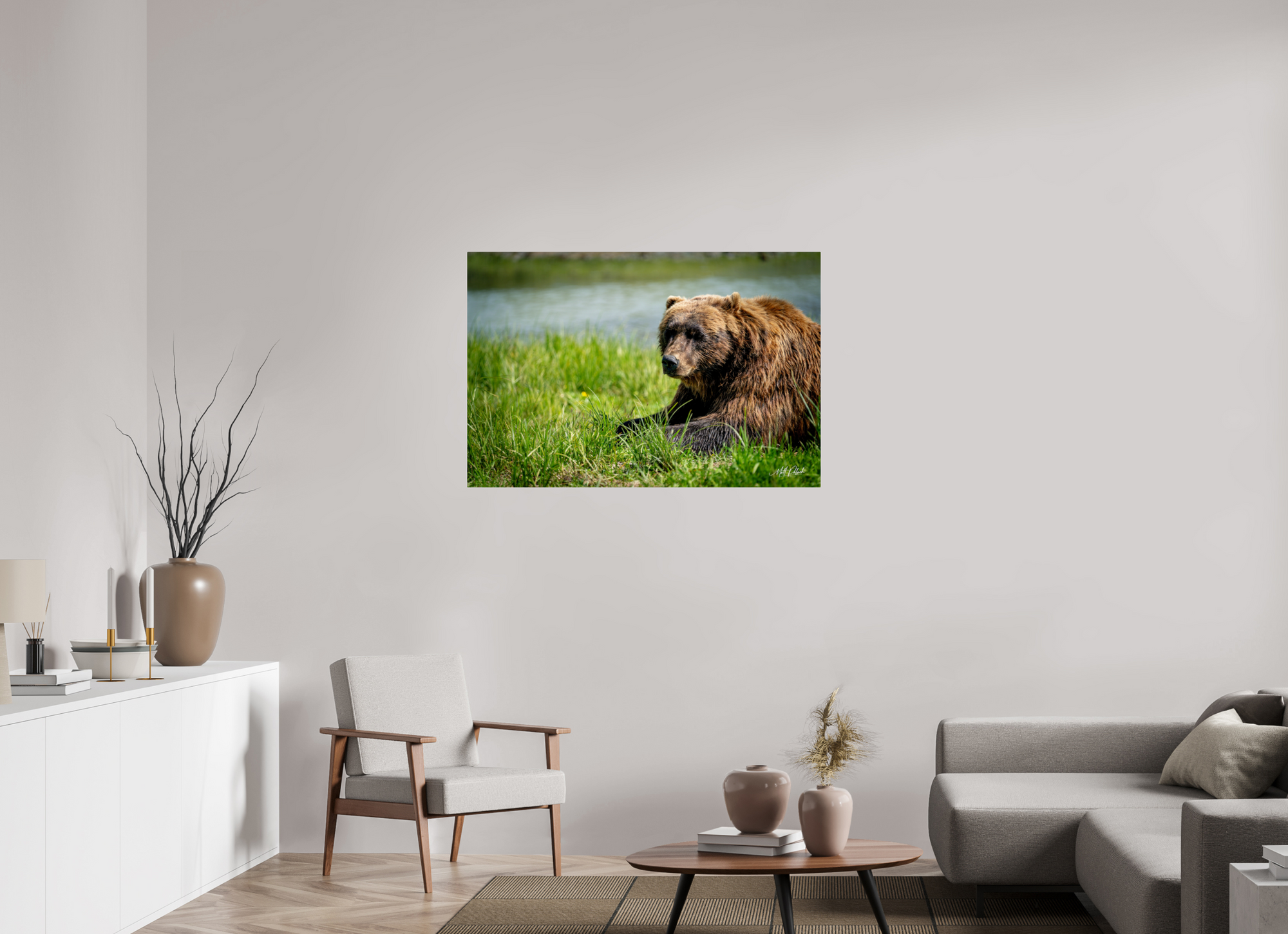 45 x 30″, Metal Brown Bear