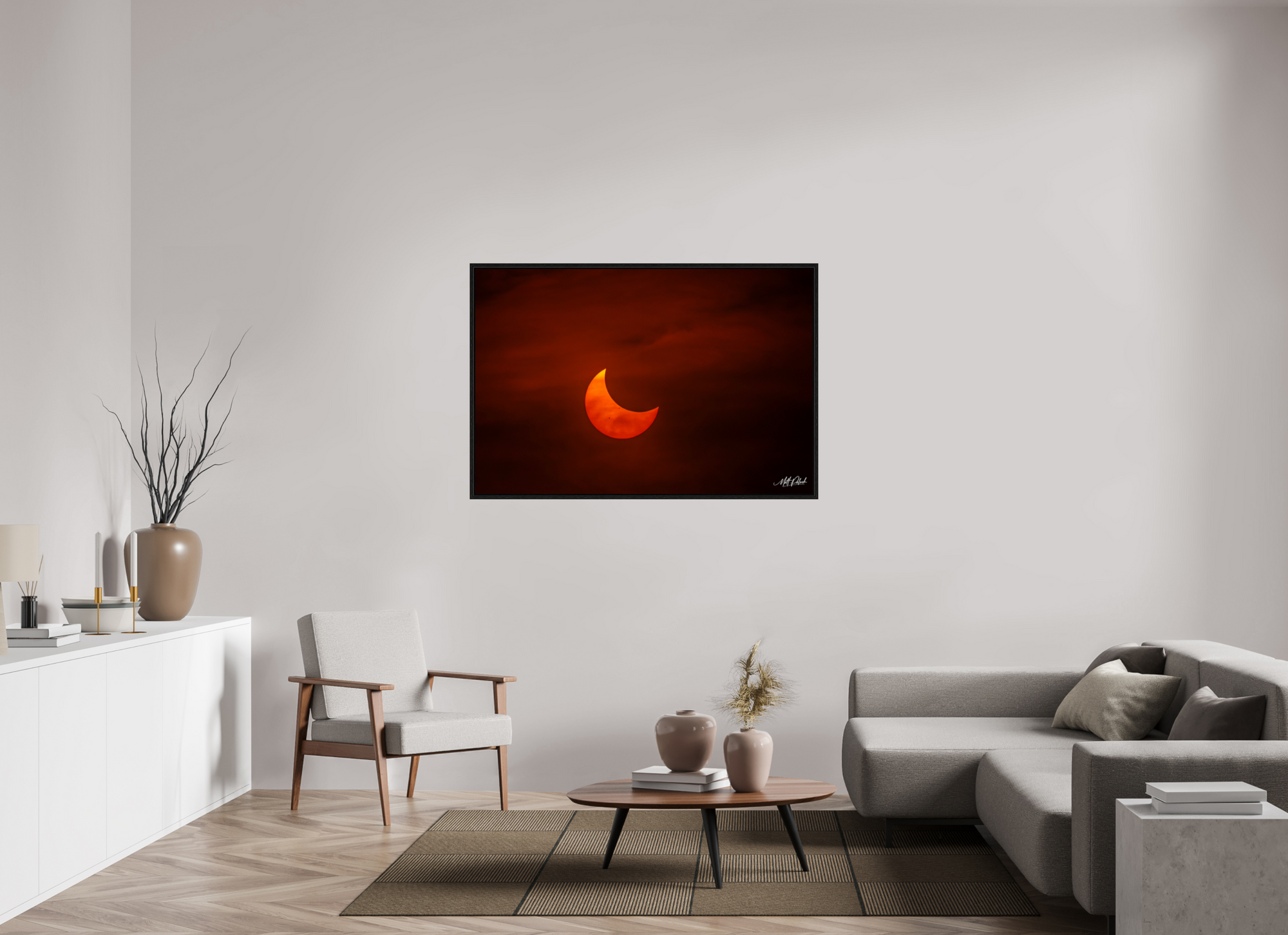 54 x 36″, Floater Frame Eclipse over Moses Lake