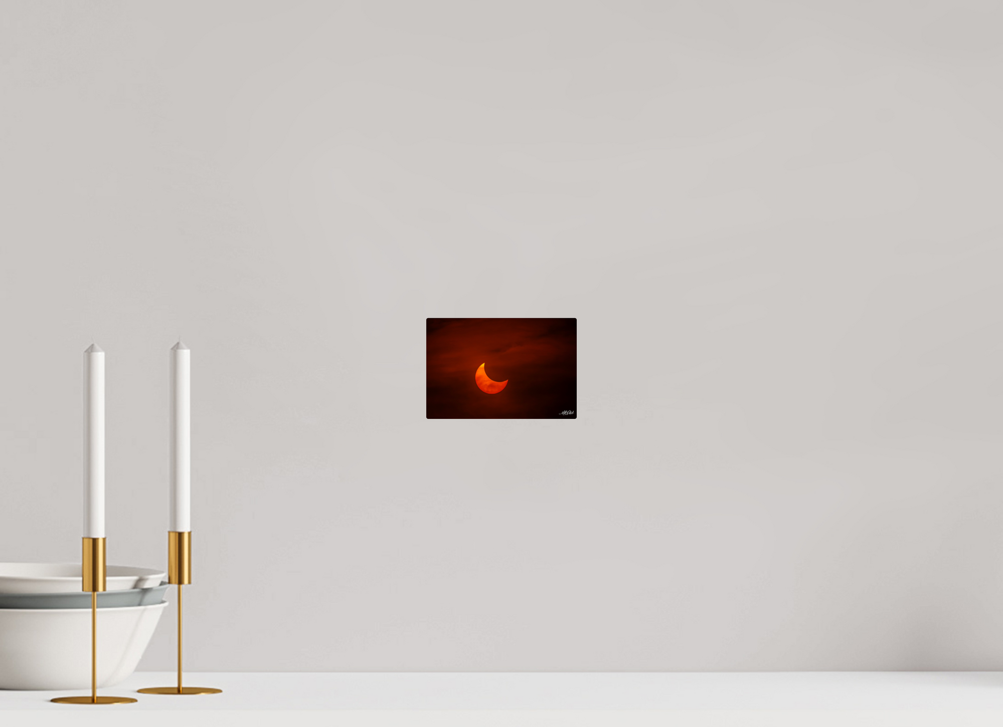 6 x 4″, Metal Eclipse over Moses Lake