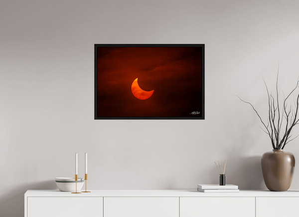 30 x 20″, Floater Frame Eclipse over Moses Lake